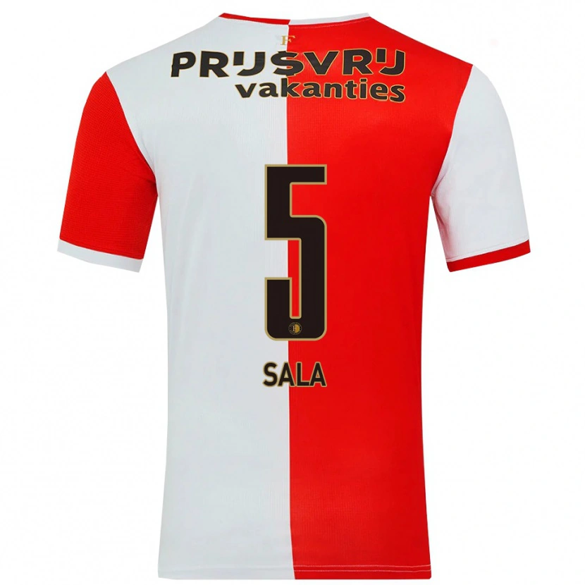Danxen Kinder Nicolas Sala #5 Rot Weiß Heimtrikot Trikot 2025/26 T-Shirt