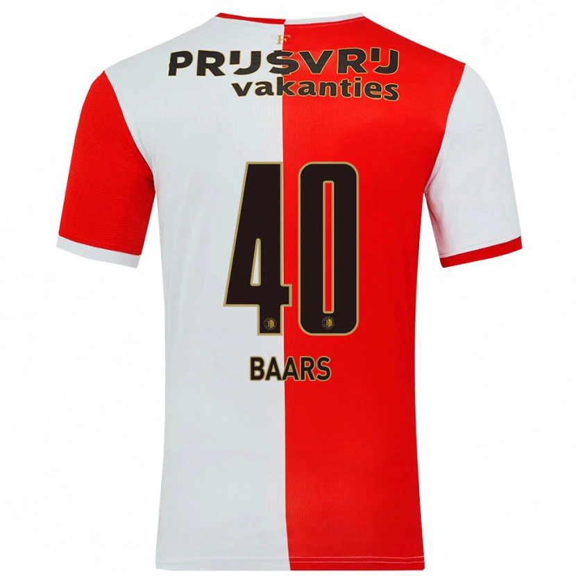 Danxen Kinder Guus Baars #40 Rot Weiß Heimtrikot Trikot 2025/26 T-Shirt