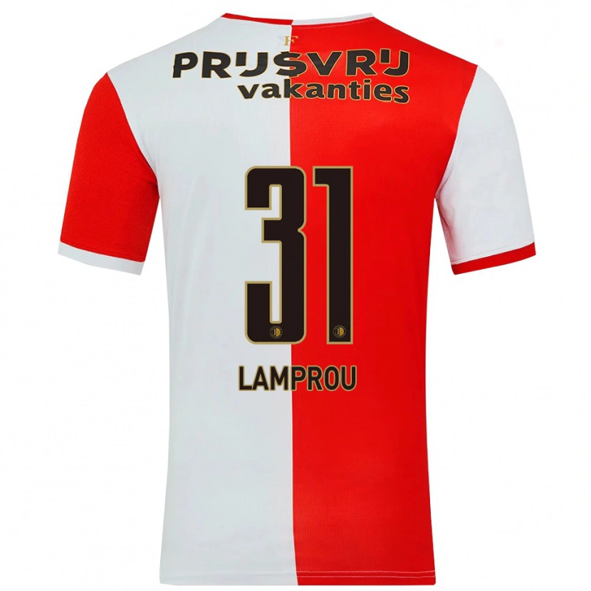 Danxen Kinder Kostas Lamprou #31 Rot Weiß Heimtrikot Trikot 2025/26 T-Shirt