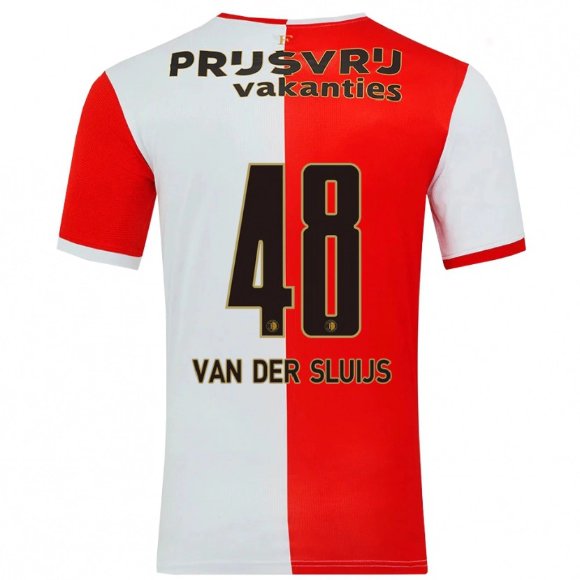 Danxen Kinder Joep Van Der Sluijs #48 Rot Weiß Heimtrikot Trikot 2025/26 T-Shirt