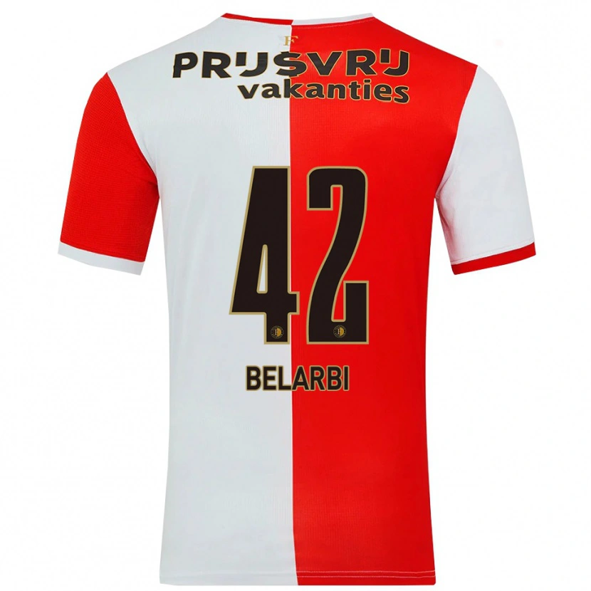 Danxen Kinder Abdel Belarbi #42 Rot Weiß Heimtrikot Trikot 2025/26 T-Shirt