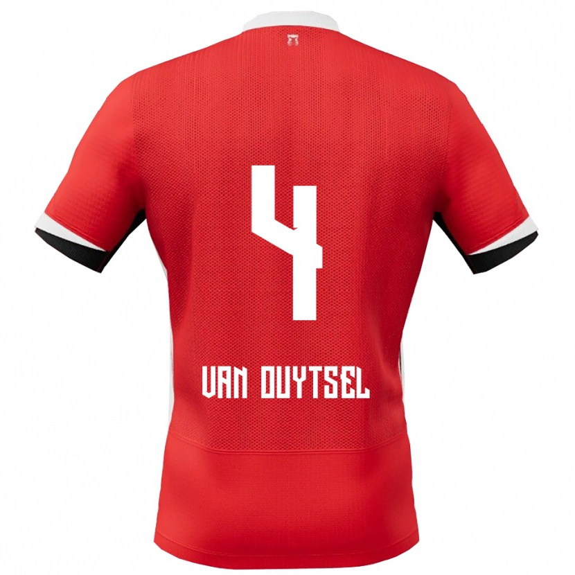 Danxen Kinder Kevin Van Ouytsel #4 Rot Weiß Heimtrikot Trikot 2025/26 T-Shirt