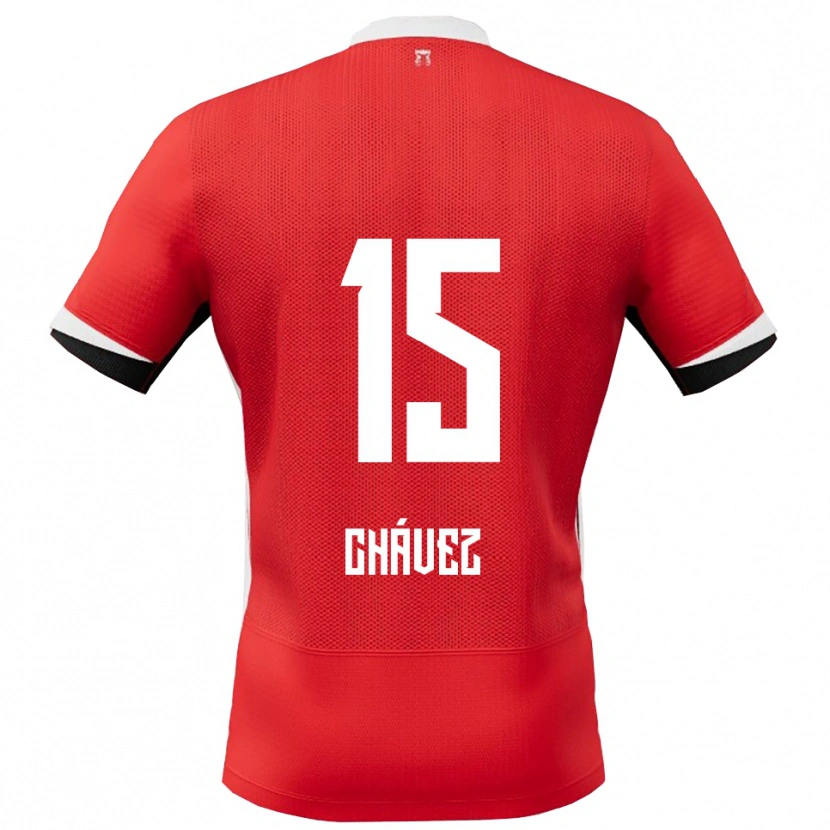 Danxen Kinder Mateo Chávez #15 Rot Weiß Heimtrikot Trikot 2025/26 T-Shirt