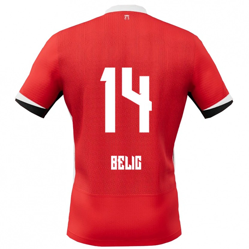 Danxen Kinder Kristijan Belic #14 Rot Weiß Heimtrikot Trikot 2025/26 T-Shirt