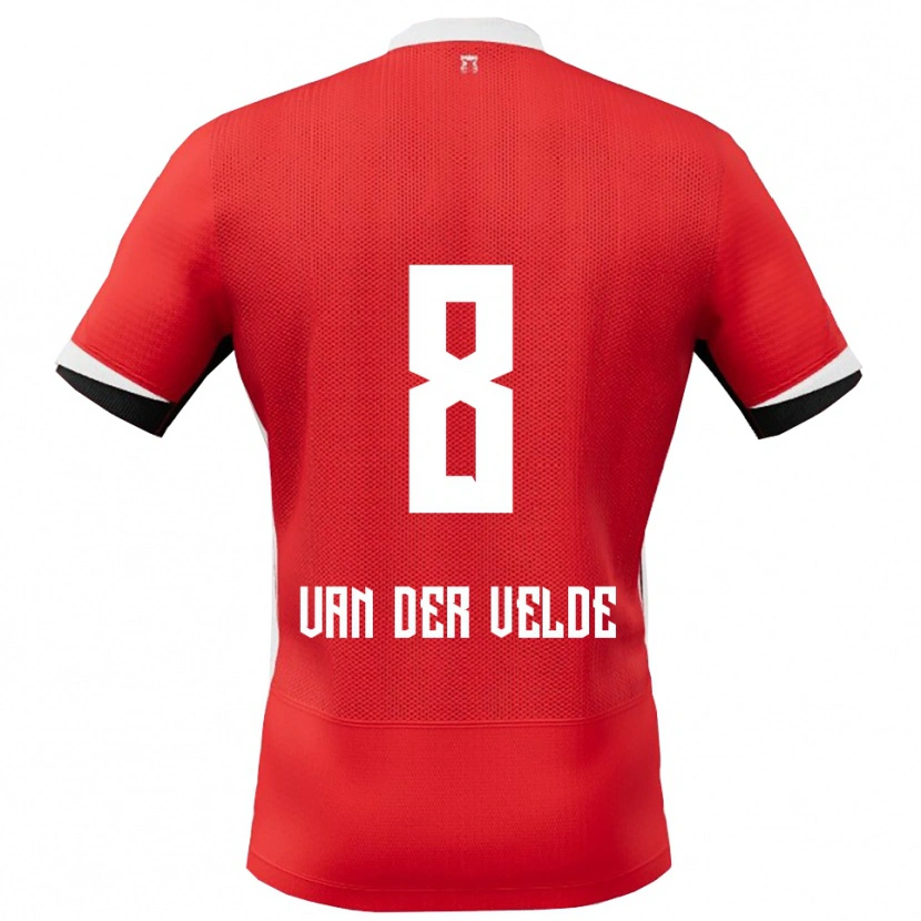 Danxen Kinder Yordi Van Der Velde #8 Rot Weiß Heimtrikot Trikot 2025/26 T-Shirt