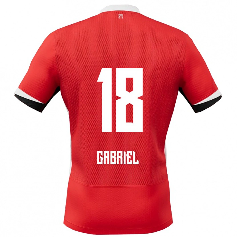Danxen Kinder Gabriel Jongens #18 Rot Weiß Heimtrikot Trikot 2025/26 T-Shirt