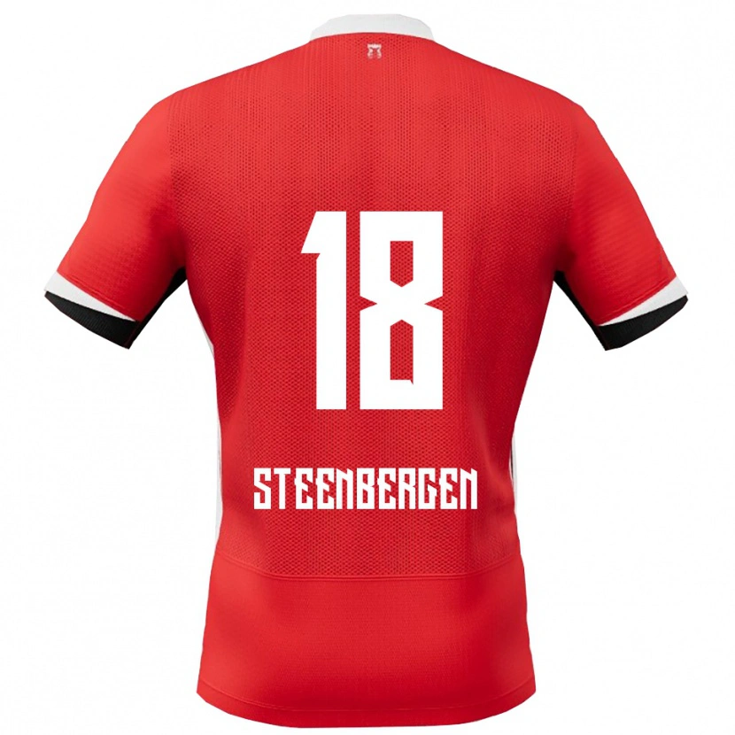 Danxen Kinder Thom Steenbergen #18 Rot Weiß Heimtrikot Trikot 2025/26 T-Shirt