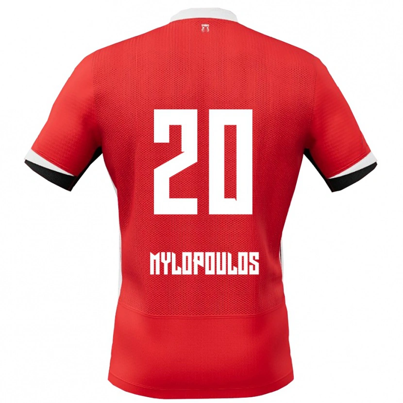 Danxen Kinder Marios Mylopoulos #20 Rot Weiß Heimtrikot Trikot 2025/26 T-Shirt