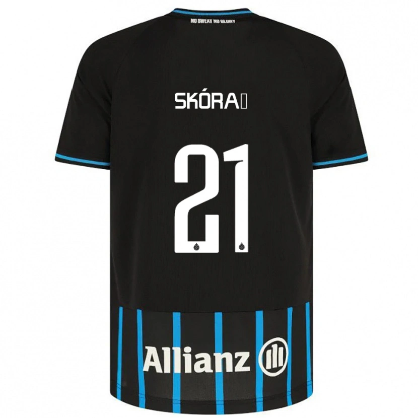 Danxen Kinder Michal Skoras #21 Schwarz Blau Heimtrikot Trikot 2025/26 T-Shirt