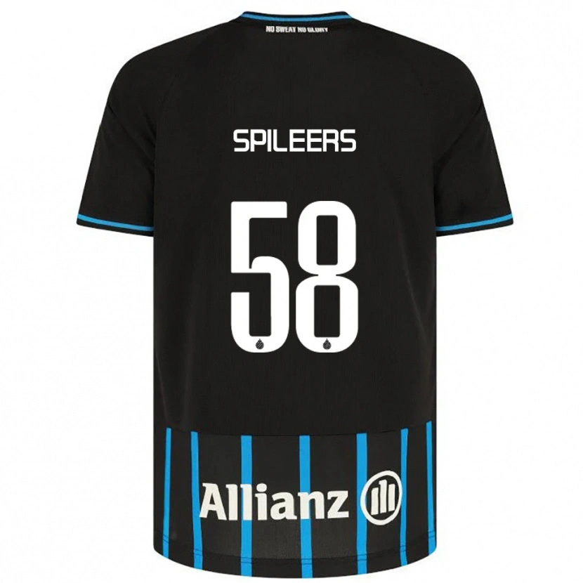 Danxen Kinder Jorne Spileers #58 Schwarz Blau Heimtrikot Trikot 2025/26 T-Shirt