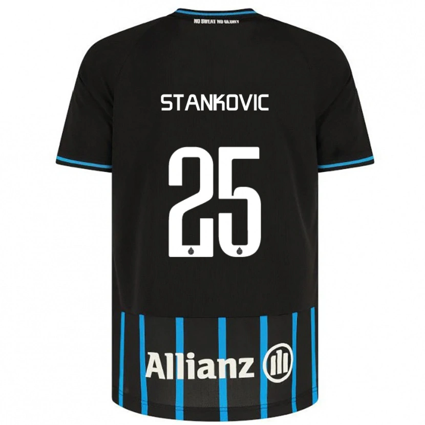 Danxen Kinder Aleksandar Stanković #25 Schwarz Blau Heimtrikot Trikot 2025/26 T-Shirt