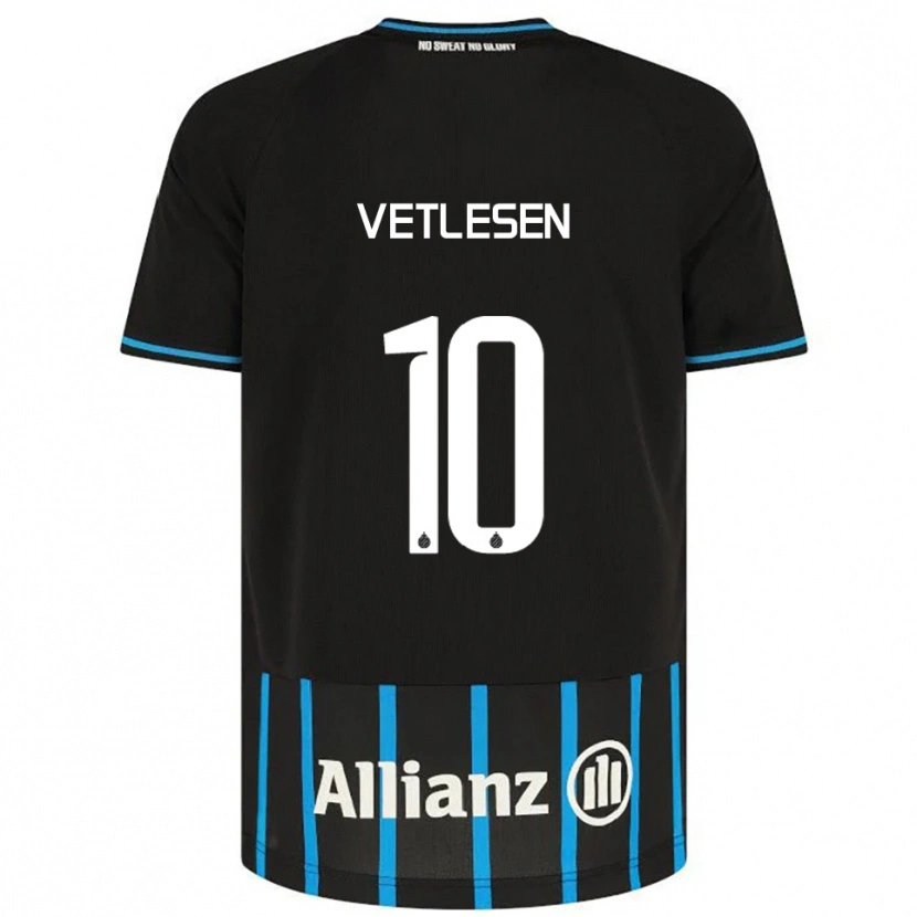 Danxen Kinder Hugo Vetlesen #10 Schwarz Blau Heimtrikot Trikot 2025/26 T-Shirt