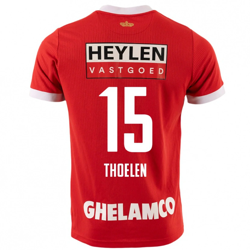 Danxen Kinder Yannick Thoelen #15 Rot Weiß Heimtrikot Trikot 2025/26 T-Shirt