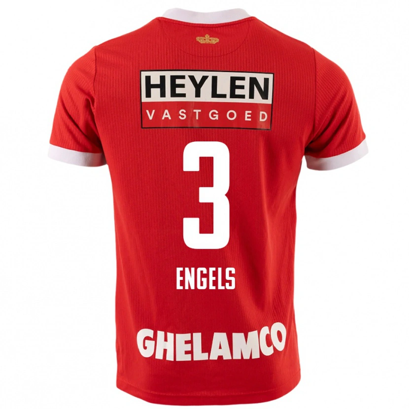 Danxen Kinder Björn Engels #3 Rot Weiß Heimtrikot Trikot 2025/26 T-Shirt