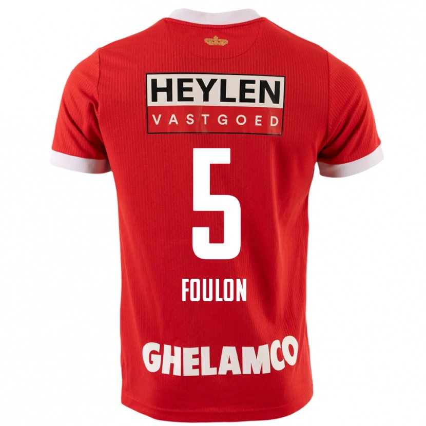 Danxen Kinder Daam Foulon #5 Rot Weiß Heimtrikot Trikot 2025/26 T-Shirt