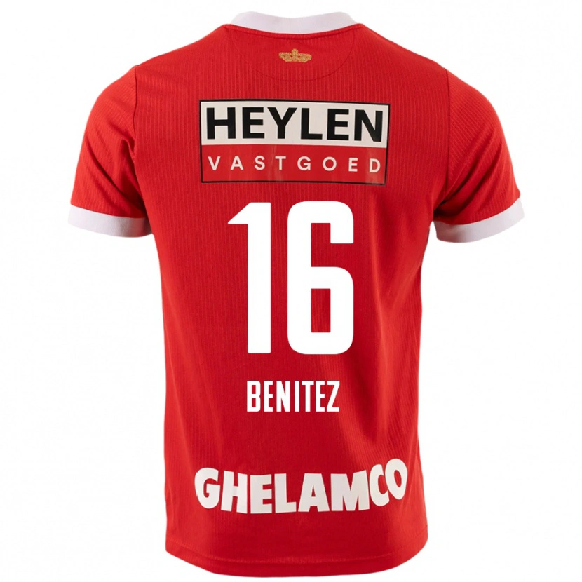 Danxen Kinder Mauricio Benítez #16 Rot Weiß Heimtrikot Trikot 2025/26 T-Shirt