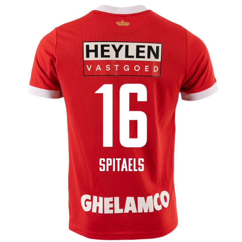 Danxen Kinder Nathan Spitaels #16 Rot Weiß Heimtrikot Trikot 2025/26 T-Shirt