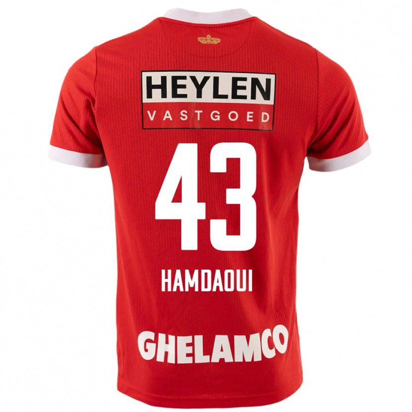 Danxen Kinder Youssef Hamdaoui #43 Rot Weiß Heimtrikot Trikot 2025/26 T-Shirt