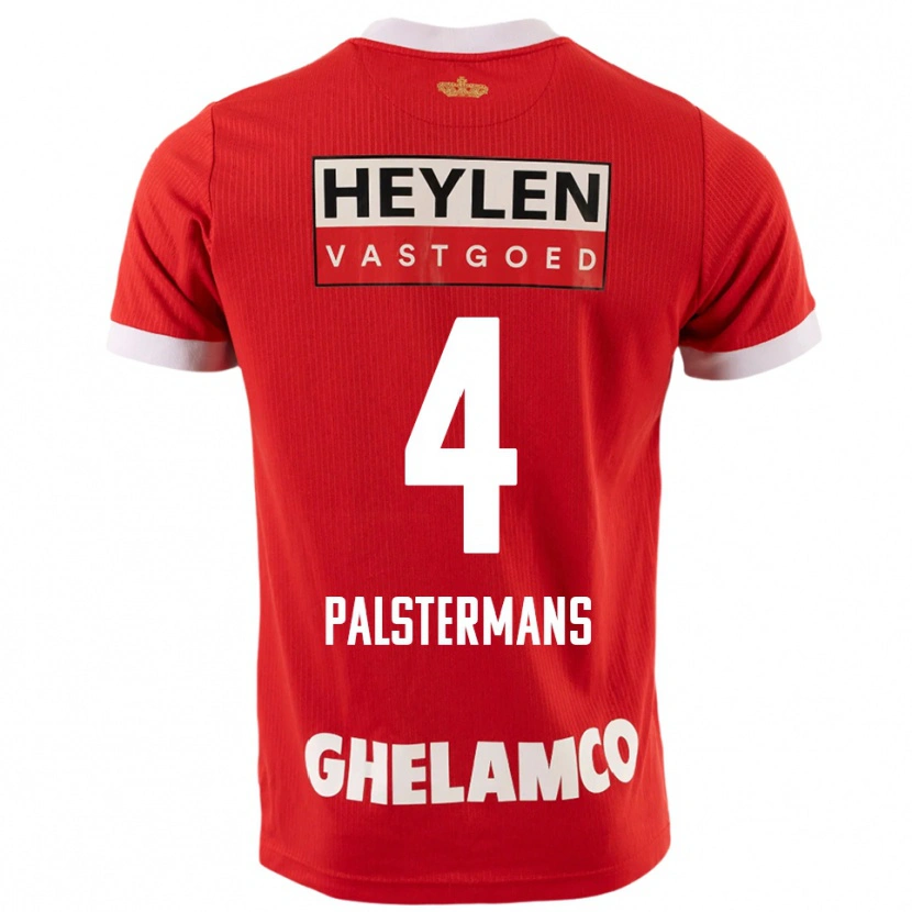 Danxen Kinder Jasper Palstermans #4 Rot Weiß Heimtrikot Trikot 2025/26 T-Shirt