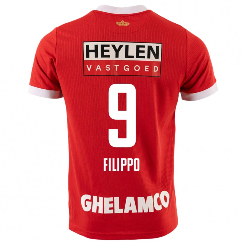 Danxen Kinder Niels Filippo #9 Rot Weiß Heimtrikot Trikot 2025/26 T-Shirt