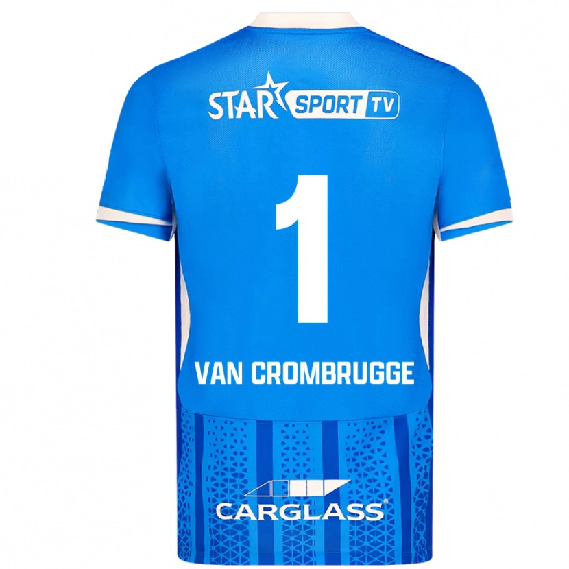 Danxen Kinder Hendrik Van Crombrugge #1 Blau Weiß Heimtrikot Trikot 2025/26 T-Shirt