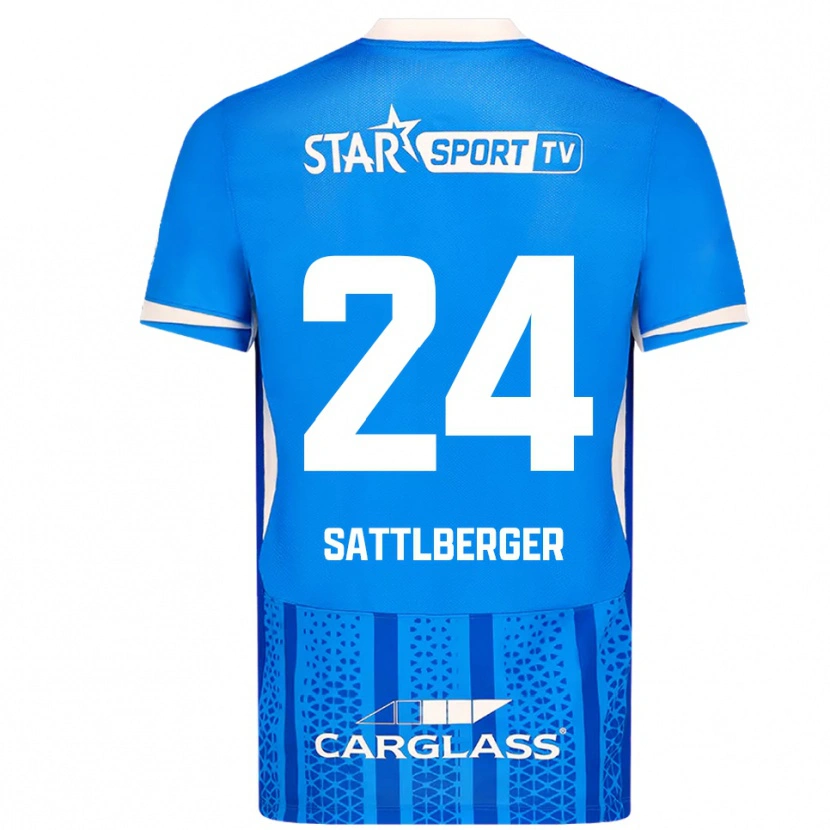 Danxen Kinder Nikolas Sattlberger #24 Blau Weiß Heimtrikot Trikot 2025/26 T-Shirt