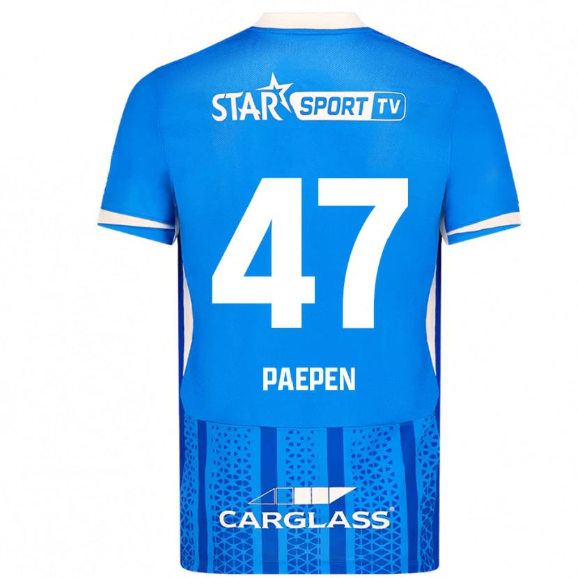 Danxen Kinder Sam Paepen #47 Blau Weiß Heimtrikot Trikot 2025/26 T-Shirt
