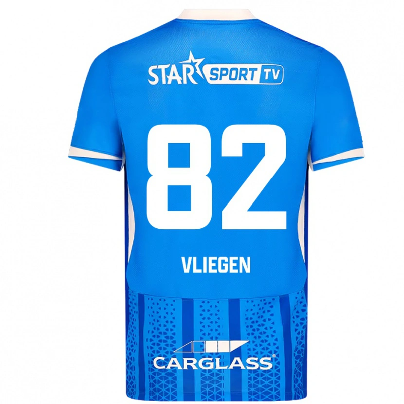 Danxen Kinder Olivier Vliegen #82 Blau Weiß Heimtrikot Trikot 2025/26 T-Shirt