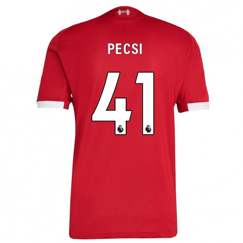 Danxen Kinder Ármin Pécsi #41 Rot Weiß Heimtrikot Trikot 2025/26 T-Shirt