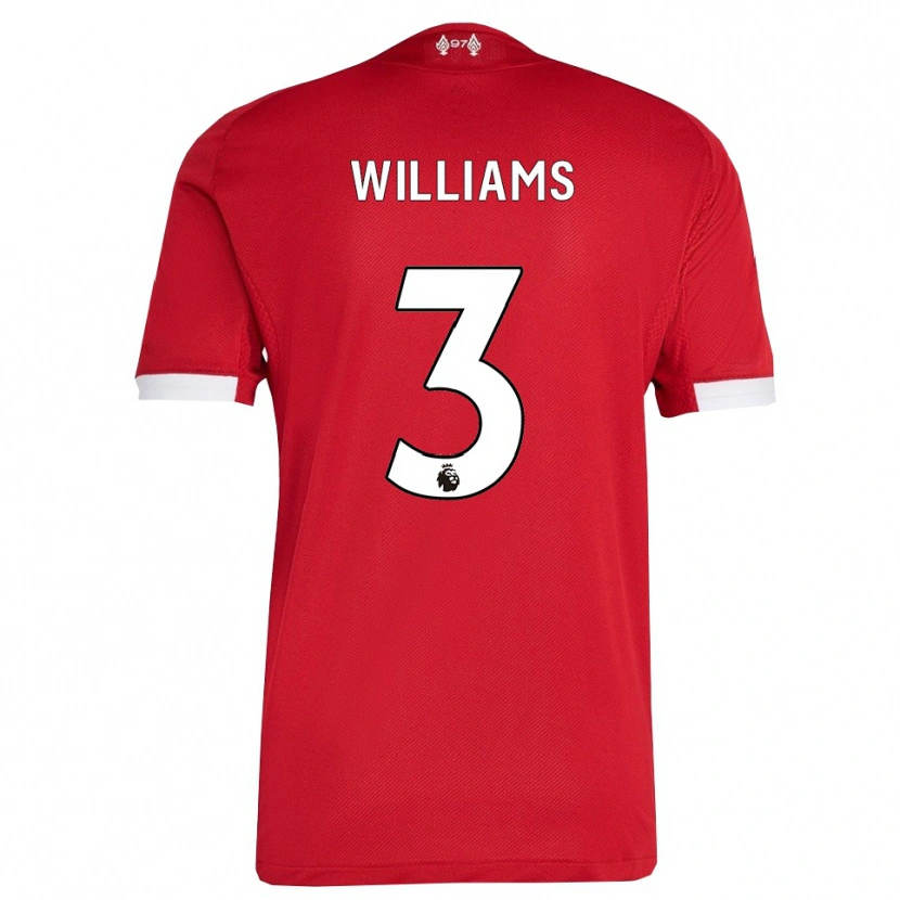 Danxen Kinder Cameron Williams #3 Rot Weiß Heimtrikot Trikot 2025/26 T-Shirt