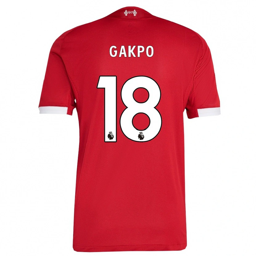 Danxen Kinder Cody Gakpo #18 Rot Weiß Heimtrikot Trikot 2025/26 T-Shirt