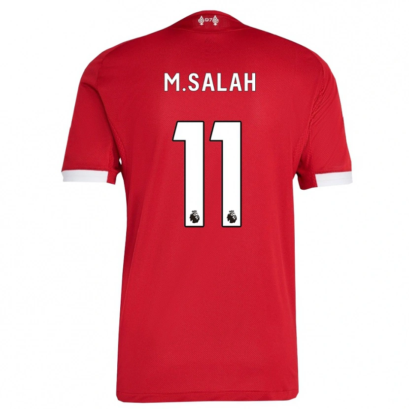 Danxen Kinder Mohamed Salah #11 Rot Weiß Heimtrikot Trikot 2025/26 T-Shirt