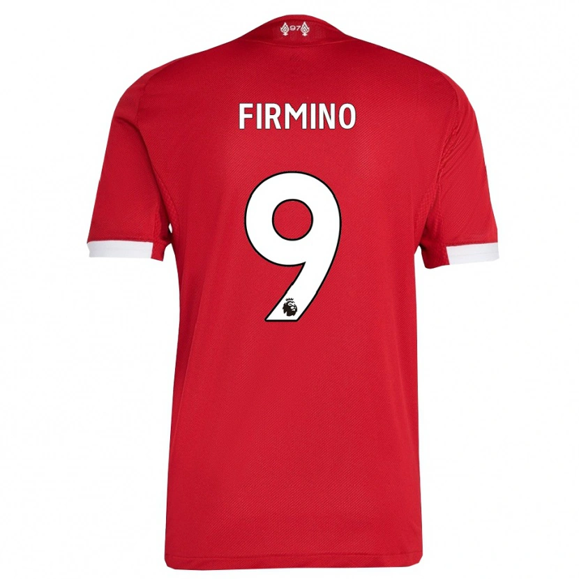Danxen Kinder Roberto Firmino #9 Rot Weiß Heimtrikot Trikot 2025/26 T-Shirt