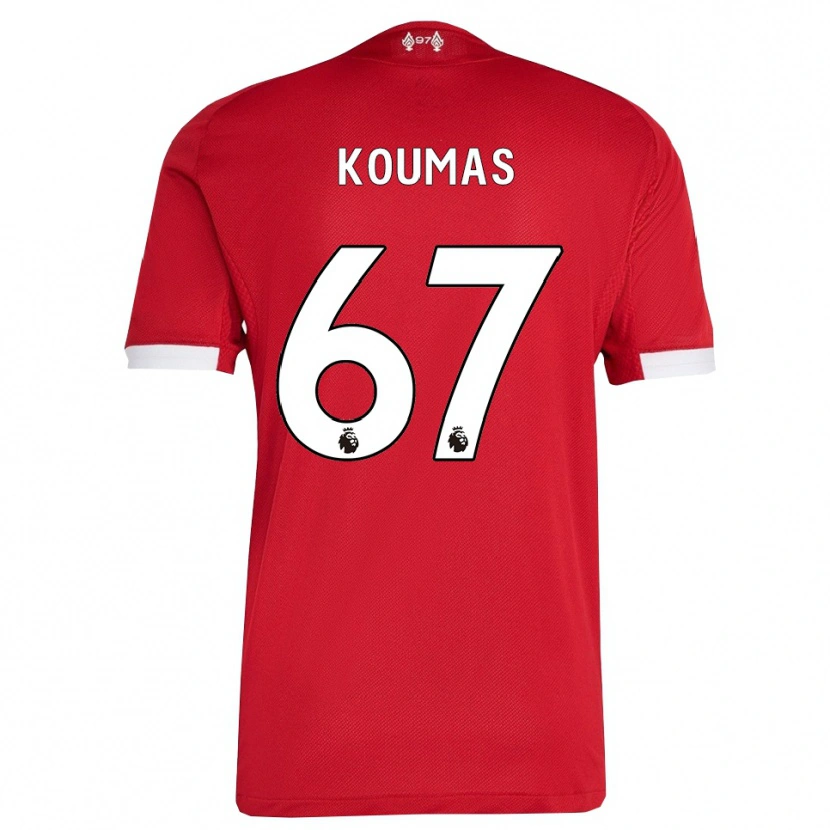 Danxen Kinder Lewis Koumas #67 Rot Weiß Heimtrikot Trikot 2025/26 T-Shirt