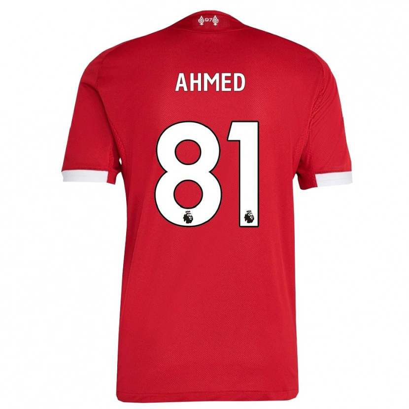 Danxen Kinder Kareem Ahmed #81 Rot Weiß Heimtrikot Trikot 2025/26 T-Shirt