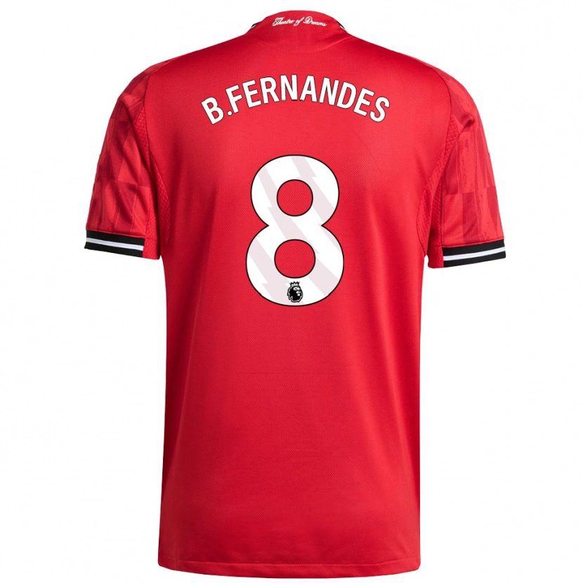 Danxen Kinder Bruno Fernandes #8 Rot Schwarz Weiß Heimtrikot Trikot 2025/26 T-Shirt