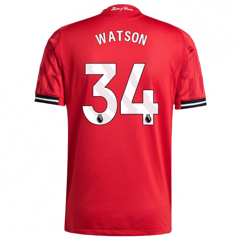 Danxen Kinder Emma Watson #34 Rot Schwarz Weiß Heimtrikot Trikot 2025/26 T-Shirt