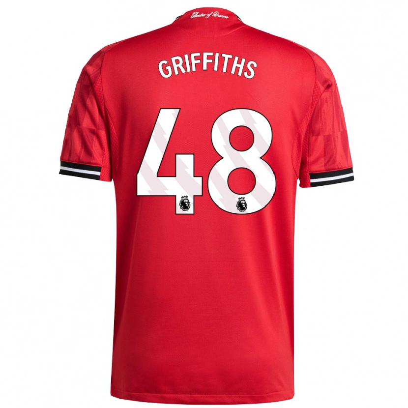 Danxen Kinder Mared Griffiths #48 Rot Schwarz Weiß Heimtrikot Trikot 2025/26 T-Shirt