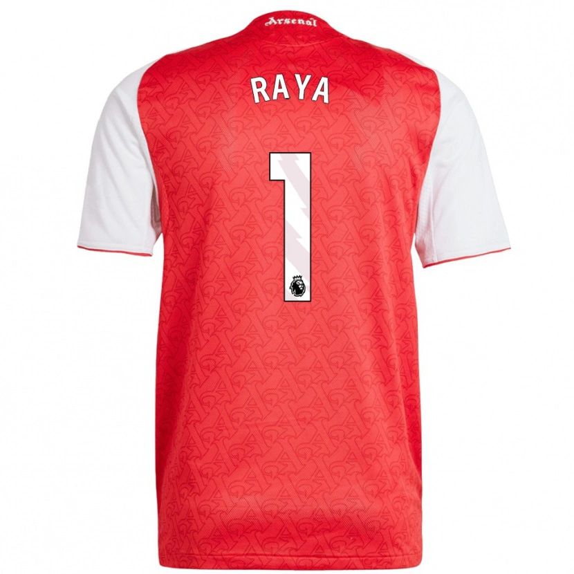 Danxen Kinder David Raya #1 Rot Weiß Heimtrikot Trikot 2025/26 T-Shirt