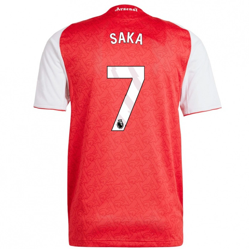 Danxen Kinder Bukayo Saka #7 Rot Weiß Heimtrikot Trikot 2025/26 T-Shirt