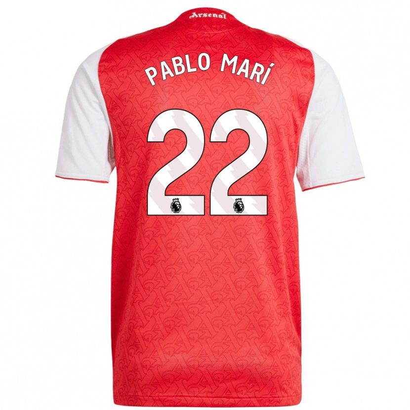 Danxen Kinder Pablo Mari #22 Rot Weiß Heimtrikot Trikot 2025/26 T-Shirt