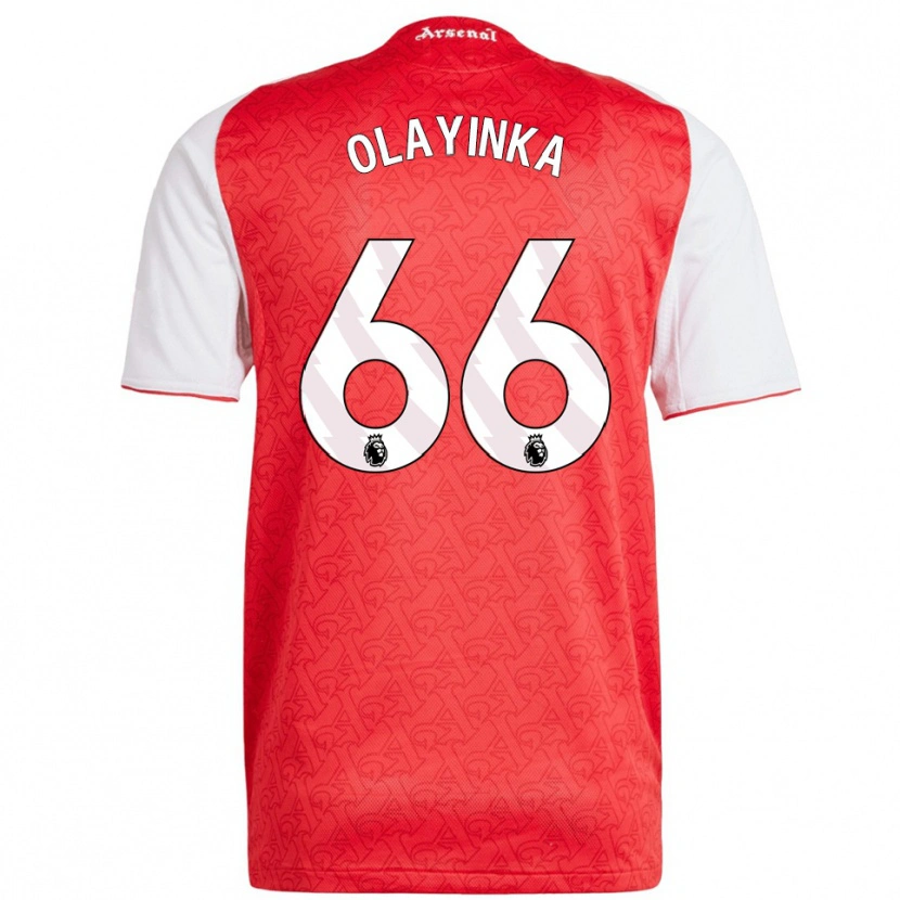 Danxen Kinder James Olayinka #66 Rot Weiß Heimtrikot Trikot 2025/26 T-Shirt