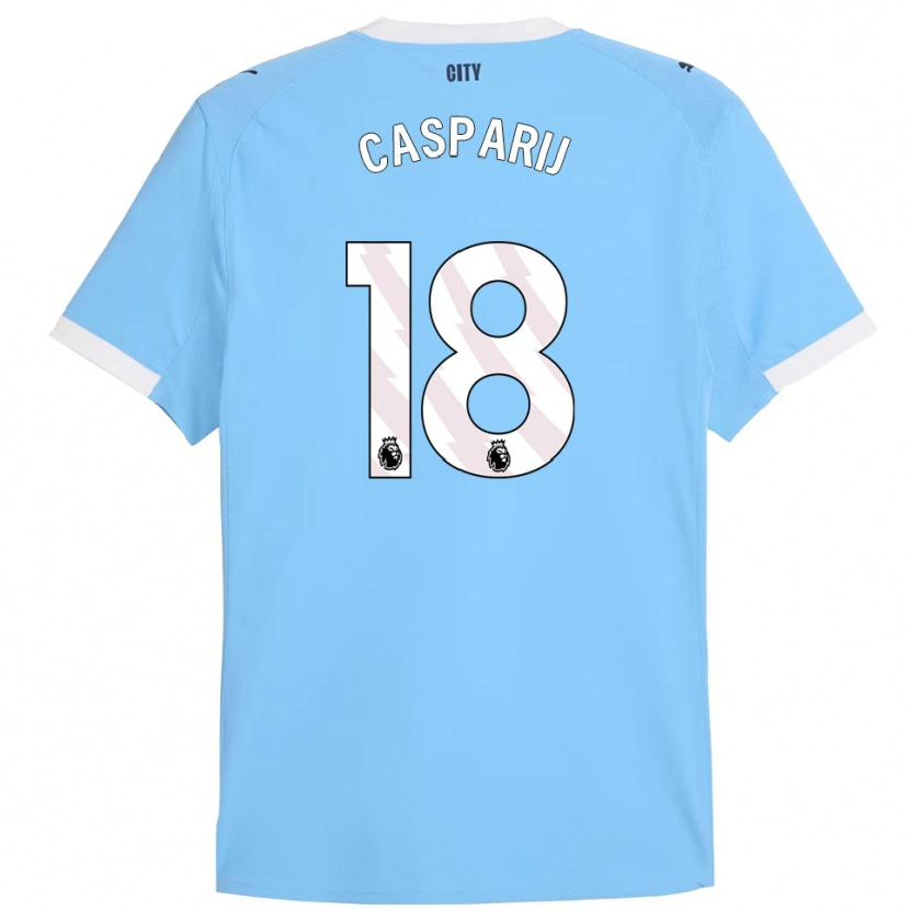 Danxen Kinder Kerstin Casparij #18 Himmelblau Weiß Heimtrikot Trikot 2025/26 T-Shirt