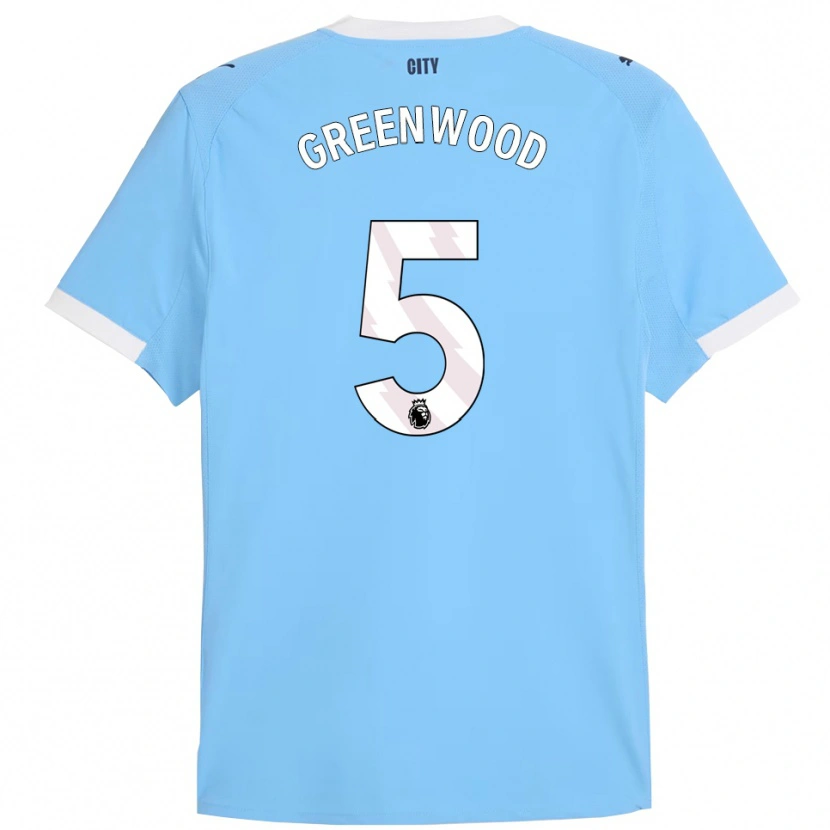 Danxen Kinder Alex Greenwood #5 Himmelblau Weiß Heimtrikot Trikot 2025/26 T-Shirt