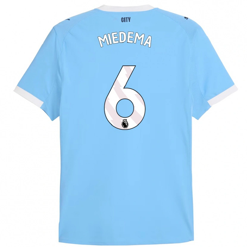 Danxen Kinder Vivianne Miedema #6 Himmelblau Weiß Heimtrikot Trikot 2025/26 T-Shirt