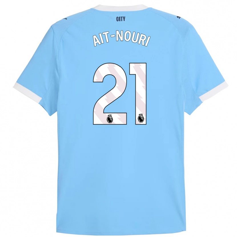 Danxen Kinder Rayan Aït-Nouri #21 Himmelblau Weiß Heimtrikot Trikot 2025/26 T-Shirt