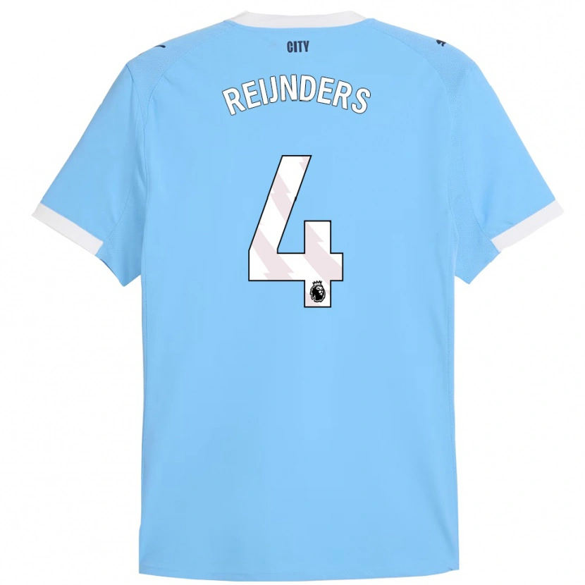 Danxen Kinder Tijjani Reijnders #4 Himmelblau Weiß Heimtrikot Trikot 2025/26 T-Shirt