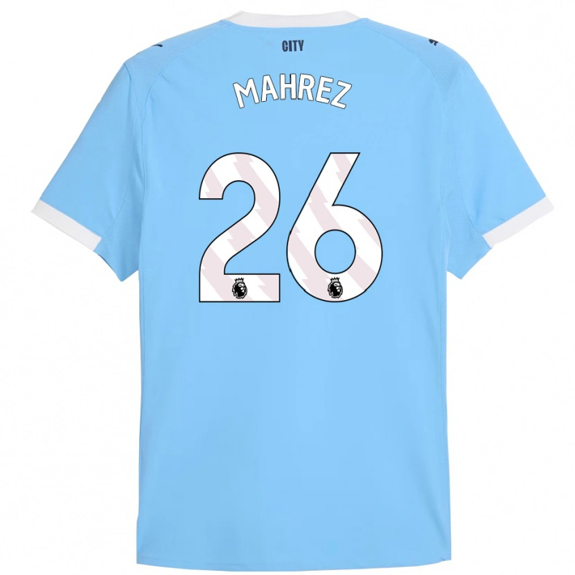 Danxen Kinder Riyad Mahrez #26 Himmelblau Weiß Heimtrikot Trikot 2025/26 T-Shirt