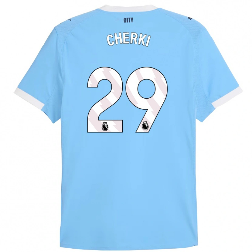 Danxen Kinder Rayan Cherki #29 Himmelblau Weiß Heimtrikot Trikot 2025/26 T-Shirt