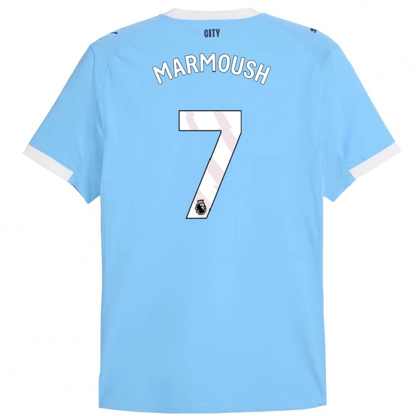 Danxen Kinder Omar Marmoush #7 Himmelblau Weiß Heimtrikot Trikot 2025/26 T-Shirt